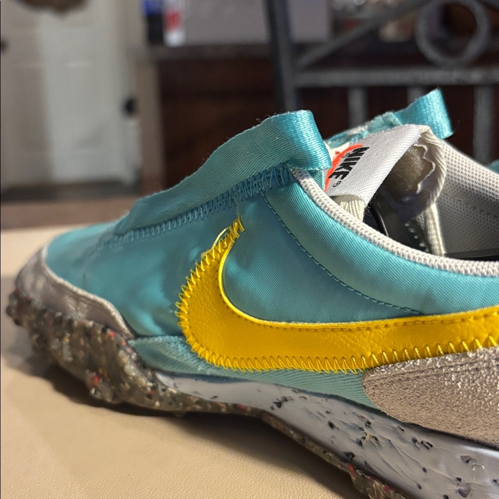 Nike Turquoise & Yellow Waffle-Inspired Sneakers - Picture 9 of 10